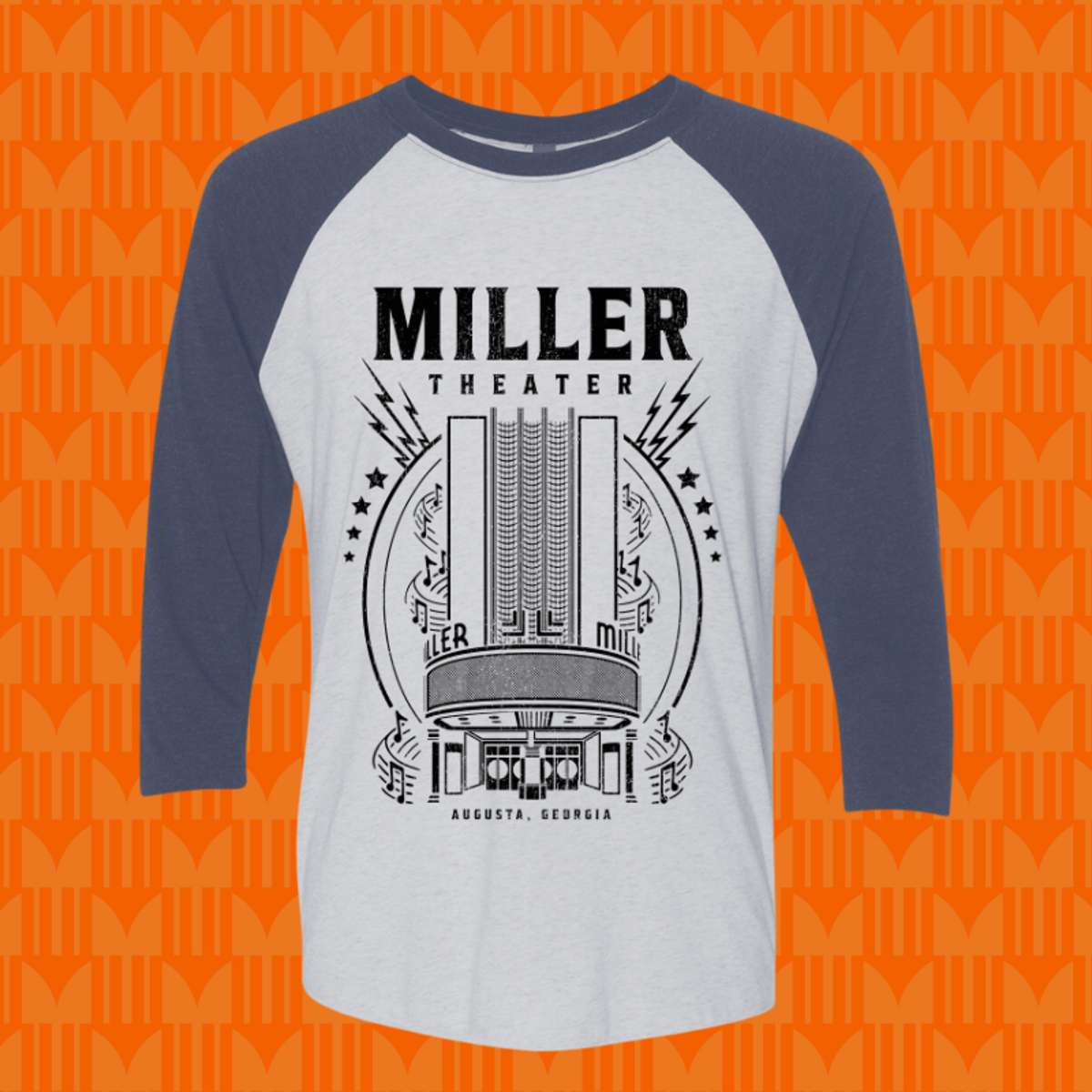 Blue Miller Theater Baseball Tee